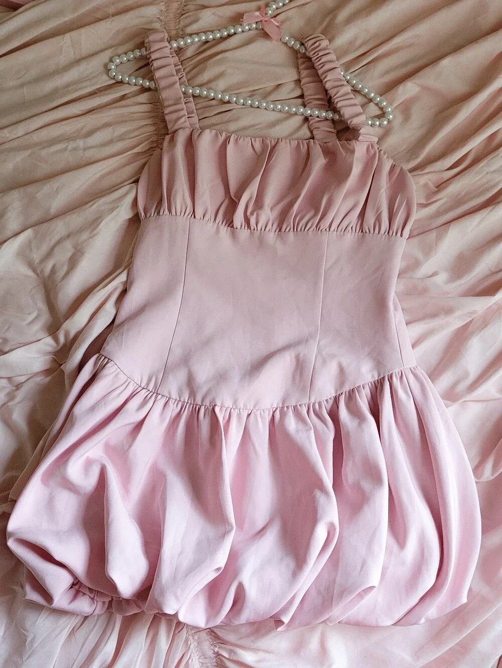 MORE TO COME Blair Mini Dress in Baby Pink